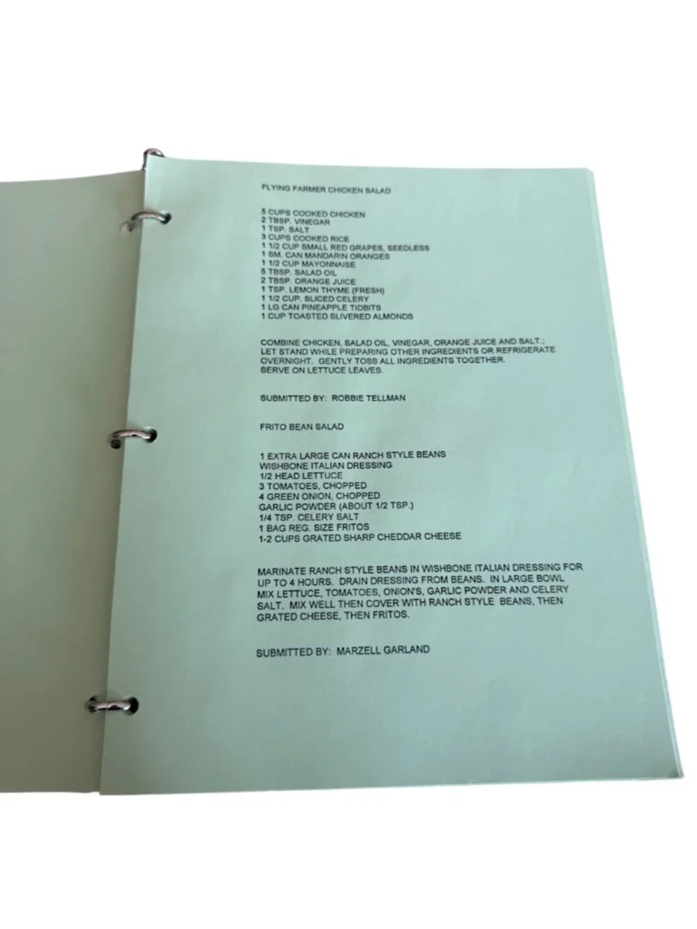 MacArthur Blvd Baptist Church Cookbook 1994 Womens Ministry Recipes Binder